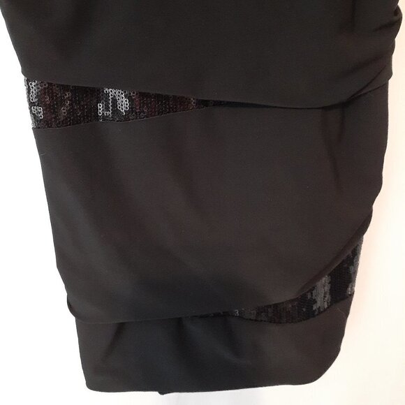 FOREVER 21 Black Formal Ruched Bodycon Strap Short Dress; Size M - Picture 4 of 8